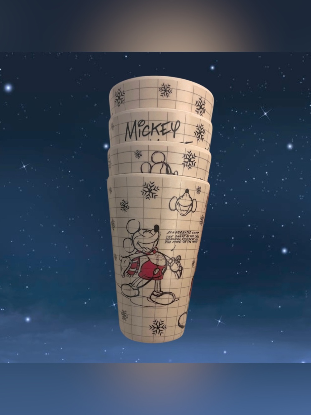 Disney Holiday Sketchbook Bamboo Fiber Cup Set